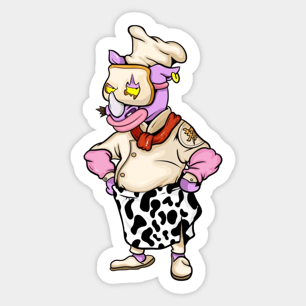 Dope Slluks character mr.rhino chef posing illustration Sticker by slluks_shop